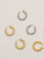 thumb Brass  Smooth Geometric Vintage Hoop Trend Korean Fashion Earring 0