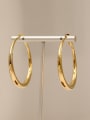 thumb Brass Smooth Geometric Minimalist Hoop Trend Korean Fashion Earring 0