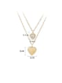 thumb Brass Cubic Zirconia Heart Trend Multi Strand Necklace 2