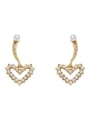 thumb Copper Imitation Pearl Heart Minimalist Stud Trend Korean Fashion Earring 0