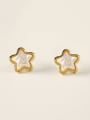 thumb Brass Imitation Pearl Star Minimalist Stud Trend Korean Fashion Earring 0