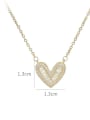 thumb Brass Cubic Zirconia Heart Dainty Necklace 3