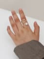 thumb Copper Imitation Pearl Geometric Minimalist Free Size Band Fashion Ring 1