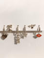 thumb Brass Cubic Zirconia Vintage  Letter Bee Set Huggie Earring 0