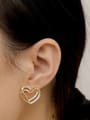 thumb Copper Cubic Zirconia Heart Vintage Stud Trend Korean Fashion Earring 1