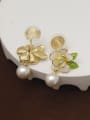 thumb Brass Enamel Flower Minimalist Clip Earring 3