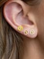 thumb Brass Enamel Flower Cute Stud Earring 2