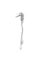 thumb Brass Cubic Zirconia Tassel Hip Hop Single Earring 2