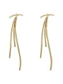 thumb Copper Minimalist Fashionable  Tassel  long Drop Trend Korean Fashion Earring 0