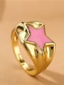 thumb Brass Enamel Five-Pointed Star Minimalist Band Ring 2