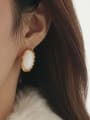 thumb Brass Resin Geometric Vintage Stud Earring 1