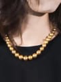 thumb Brass Bead Geometric Minimalist Beaded Necklace 1