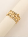 thumb Brass Cubic Zirconia Geometric Trend Stackable Ring 0