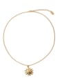 thumb Brass  Vintage  Flower Pendant Necklace 0