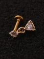thumb Brass with Cubic Zirconia White Cross Stud Earring 3