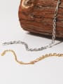 thumb Brass Imitation Pearl Hollow Geometric Chain Vintage Necklace 4