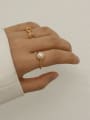 thumb Brass Imitation Pearl Geometric Vintage Band Ring 1