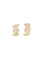 thumb Brass Cubic Zirconia Pink Candy Dainty Stud Earring 0