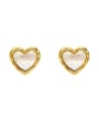 thumb Brass Shell Heart Minimalist Stud Trend Korean Fashion Earring 0