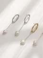 thumb Brass Imitation Pearl Geometric Minimalist Drop Trend Korean Fashion Earring 0