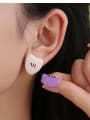 thumb Alloy Enamel Heart Cute Stud Earring 2