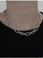thumb Brass Hollow Geometric Chain Vintage Necklace 2