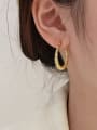 thumb Brass Geometric Minimalist Hoop Earring 1