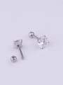 thumb Stainless steel Cubic Zirconia Round Hip Hop Stud Earring 4