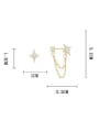 thumb Brass Cubic Zirconia Asymmetry Star Minimalist Stud Earring 3