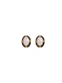thumb Brass Imitation Pearl Enamel Oval Trend Stud Earring 0