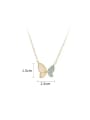 thumb Brass Cubic Zirconia Butterfly Dainty Necklace 3