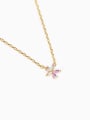 thumb Brass Cubic Zirconia Flower Cute Necklace 4