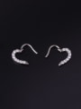 thumb Titanium Steel Cubic Zirconia Heart Minimalist Huggie Earring 2