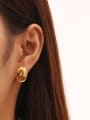 thumb Brass Smooth Irregular  Geometric Minimalist Stud Earring 2