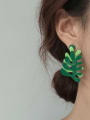 thumb Alloy Enamel Tree Cute Stud Earring 2