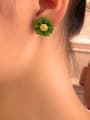 thumb Copper Enamel Flower Cute Stud Trend Korean Fashion Earring 1