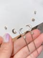 thumb Brass Shell  Trend  Moon Tassel  Set Threader Earring 1