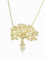 thumb Brass Cubic Zirconia Tree Vintage Necklace 0
