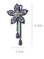 thumb Brass Cubic Zirconia Flower Vintage Cluster Earring 3