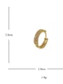 thumb Brass Cubic Zirconia Geometric Vintage Hoop Earring  (single) 2