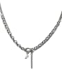 thumb Titanium Steel Bead Geometric Hip Hop Multi Strand Hollow Chain Necklace 3