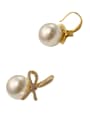 thumb Brass Imitation Pearl Geometric Minimalist Hook Trend Korean Fashion Earring 4