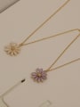 thumb Brass Shell Flower Minimalist Trend Korean Fashion Necklace 3