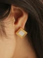 thumb Titanium Steel Shell Geometric Minimalist Stud Earring 1