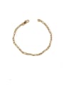 thumb Brass Imitation Pearl Geometric Chain Vintage Link Bracelet 0