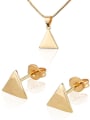 thumb Brass Triangle Earring and Necklace Set 0