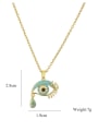thumb Brass Cubic Zirconia Vintage  Evil Eye Pendant Necklace 3