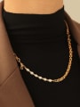 thumb Brass Imitation Pearl Geometric Vintage Multi Strand Necklace 1