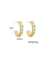thumb Brass Cubic Zirconia Enamel Geometric Dainty Stud Earring 2