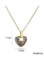 thumb Brass Cubic Zirconia  Vintage Heart Pendant Necklace 2